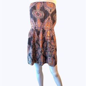 NWT GAP orange/blue/purple Strapless Dress Size Medium